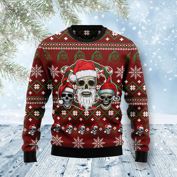 litzzy Santa Skull D1011 Ugly Christmas Sweater -  Best Gift For Christmas, Noel Malalan - Christmas Signature sweater   