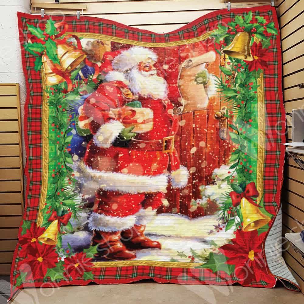 litzzy Santa Christmas CL15100341MDQ Fleece Blanket Quilt Blanket   