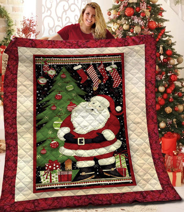 litzzy Santa Claus Christmas Fleece Blanket CCC26101120 Quilt Blanket   
