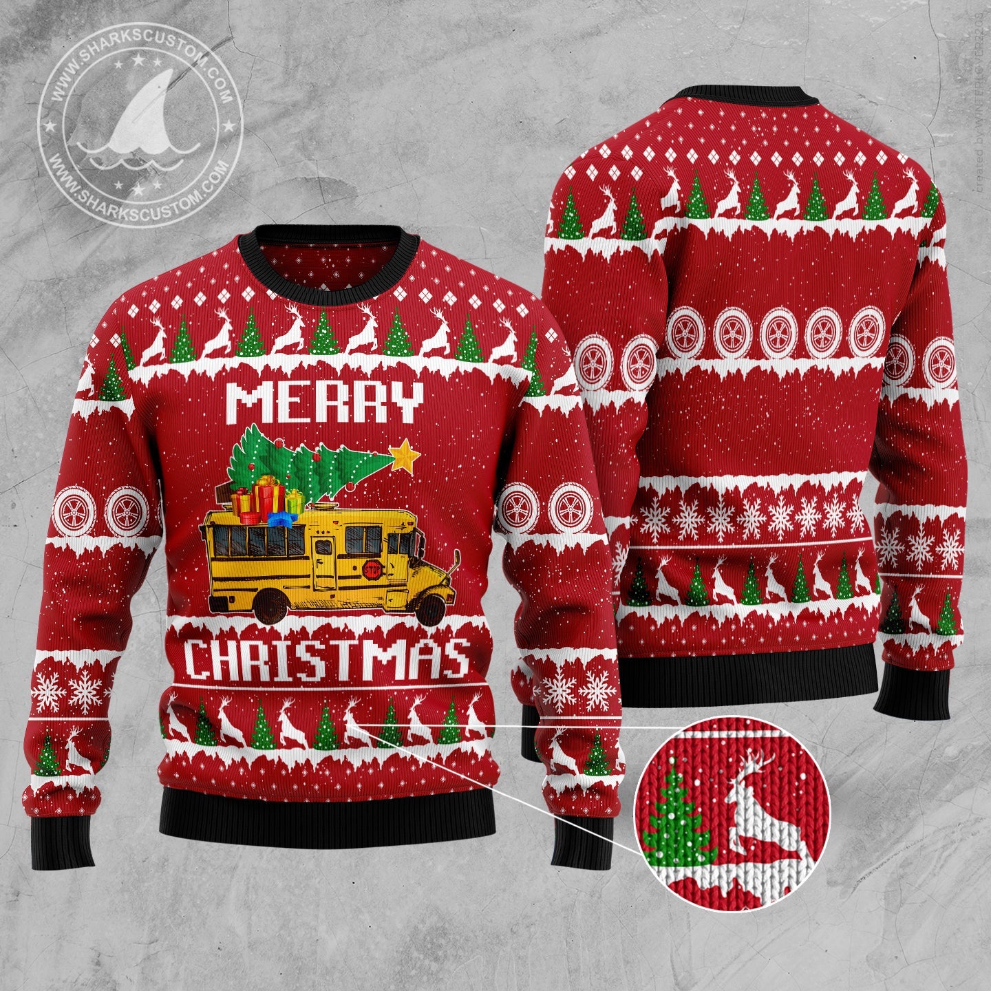 litzzy School Bus Merry Christmas TG5112 Ugly Christmas Sweater -  Best Gift For Christmas, Noel Malalan - Christmas Signature sweater   