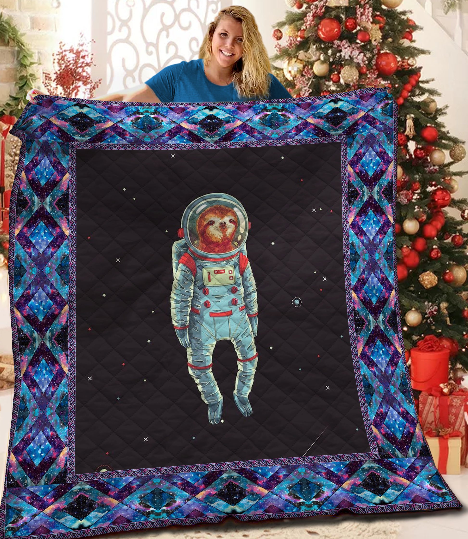 litzzy Sloth Fleece Blanket HQT2011213 Quilt Blanket   