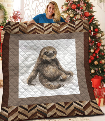 litzzy Sloth Fleece Blanket HQT2011226 Quilt Blanket   