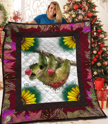 litzzy Sloth HQT16101179 Fleece Blanket Quilt Blanket   
