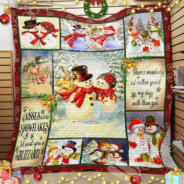 litzzy Snowman Christmas 2 GS-CL-LD3110 Fleece Blanket Quilt Blanket   