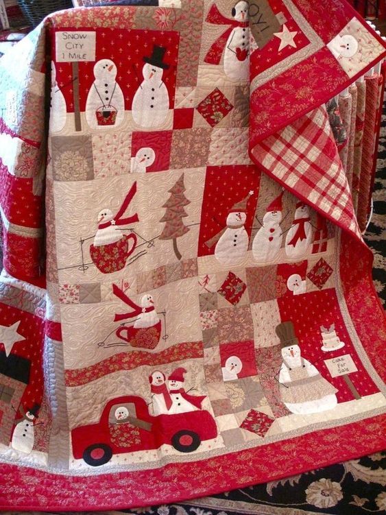 litzzy Snowman Christmas CLA0710657Q Fleece Blanket Quilt Blanket   