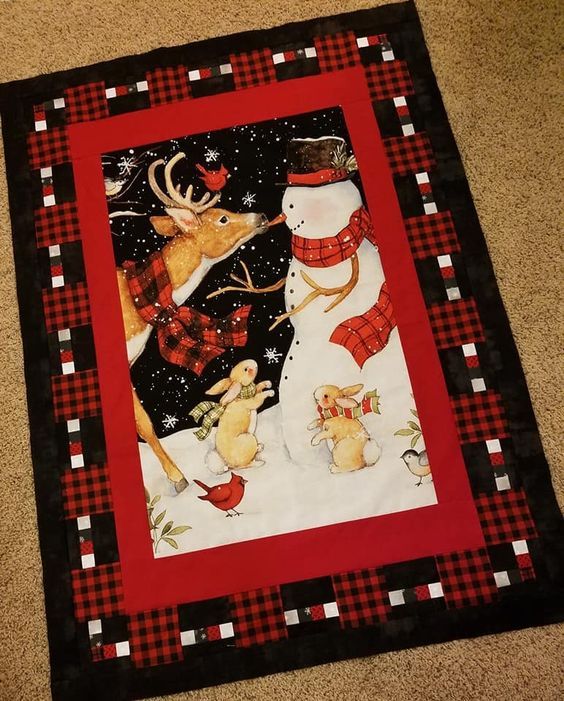 litzzy Snowman Christmas CLA2210420Q Fleece Blanket Quilt Blanket   