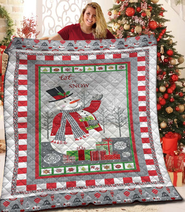 litzzy Snowman Christmas Fleece Blanket CCC26101131 Quilt Blanket   