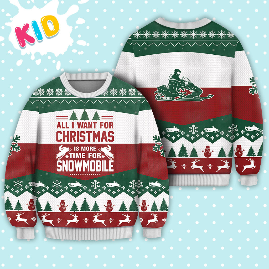 litzzy Snowmobile All I Want For Christmas Sweater Christmas Knitted Print Sweatshirt - Best Gift For Christmas, Noel Malalan - Christmas Signature - Ugly Christmas Sweater - TB82744 Sweater Kid XS 