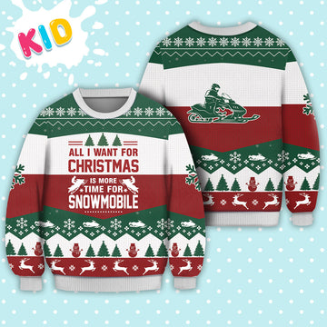 litzzy Snowmobile All I Want For Christmas Sweater Christmas Knitted Print Sweatshirt - Best Gift For Christmas, Noel Malalan - Christmas Signature - Ugly Christmas Sweater - TB82744 Sweater Kid XS 