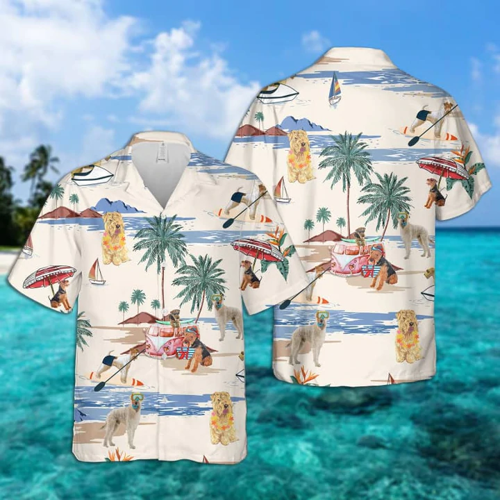 litzzy Soft-Coated Wheaten Terrier Summer Beach Hawaiian Shirt, Hawaiian Shirts for Men Short Sleeve Aloha Beach Shirt - Aloha shirt Hawaiian Hawaii Shirt For Summer Hawaii Shirt   