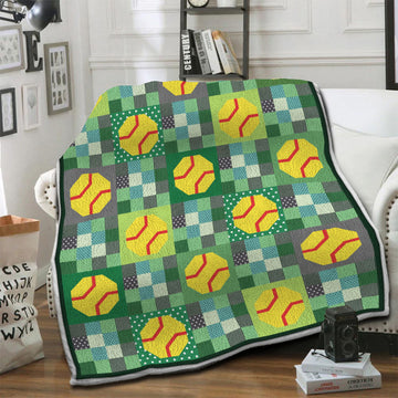 litzzy Softball Fleece Blanket HST19101163 Fleece Blanket   