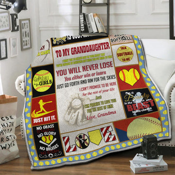 litzzy Softball Fleece Blanket HST19103345 Fleece Blanket   