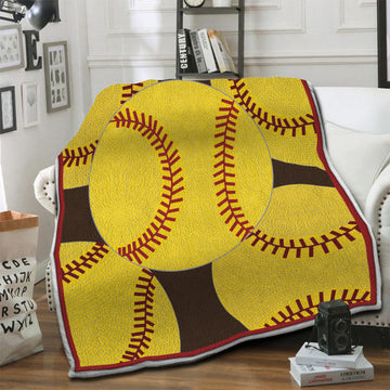 litzzy Softball Fleece Blanket HST19103346 Fleece Blanket   