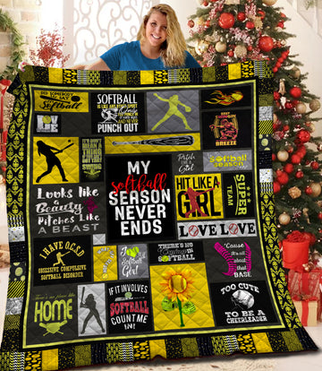 litzzy Softball Fleece Blanket HQT201172 Quilt Blanket   
