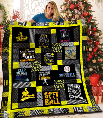 litzzy Softball Fleece Blanket HQT201176 Quilt Blanket   