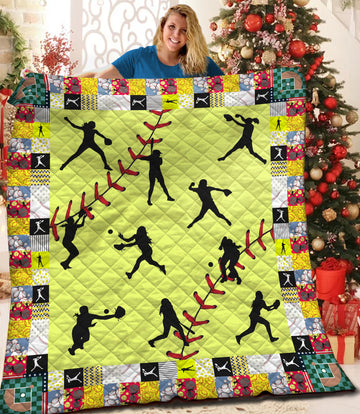 litzzy Softball Fleece Blanket HQT201180 Quilt Blanket   