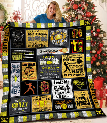 litzzy Softball Fleece Blanket HQT201190 Quilt Blanket   