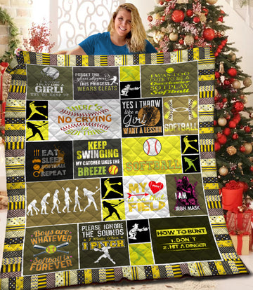 litzzy Softball Fleece Blanket HQT2011110 Quilt Blanket   
