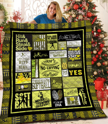 litzzy Softball Fleece Blanket HQT2011112 Quilt Blanket   