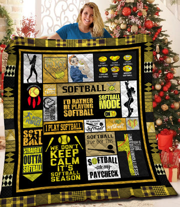 litzzy Softball Fleece Blanket HQT2011118 Quilt Blanket   