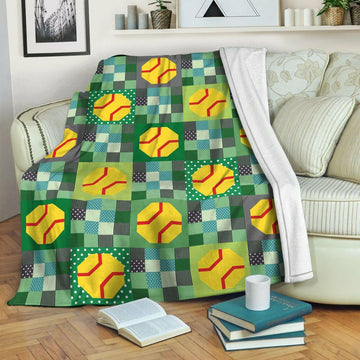 litzzy Softball Fleece Blanket HST19101163 Fleece Blanket   
