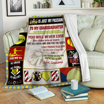 litzzy Softball Fleece Blanket HST19103345 Fleece Blanket   