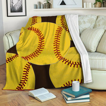 litzzy Softball Fleece Blanket HST19103346 Fleece Blanket   