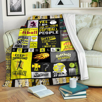 litzzy Softball Fleece Blanket HST1910764 Fleece Blanket   