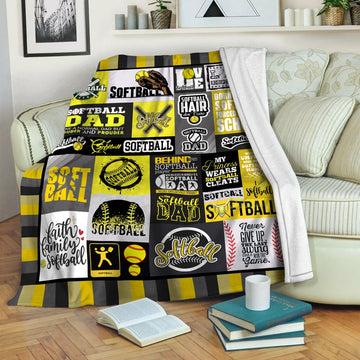 litzzy Softball Fleece Blanket HST1910963 Fleece Blanket   