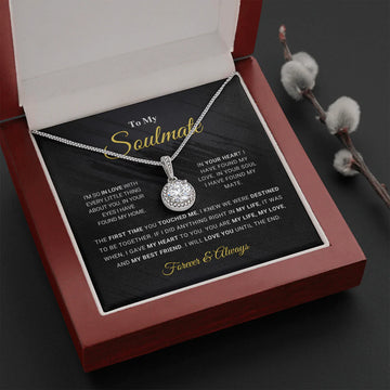 litzzy To My Soulmate Necklace - Necklace With Message card for Soulmate - Eternal Hope Gift For Soulmate Jewelry   