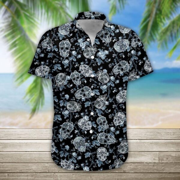 litzzy Floral Skull Aloha Hawaiian Shirts, Skull Hawaiian Shirt For Skull Lovers, Hawaii Shirt Men - Aloha shirt Hawaiian Hawaii Shirt For Summer Hawaii Shirt Style 4 XS 