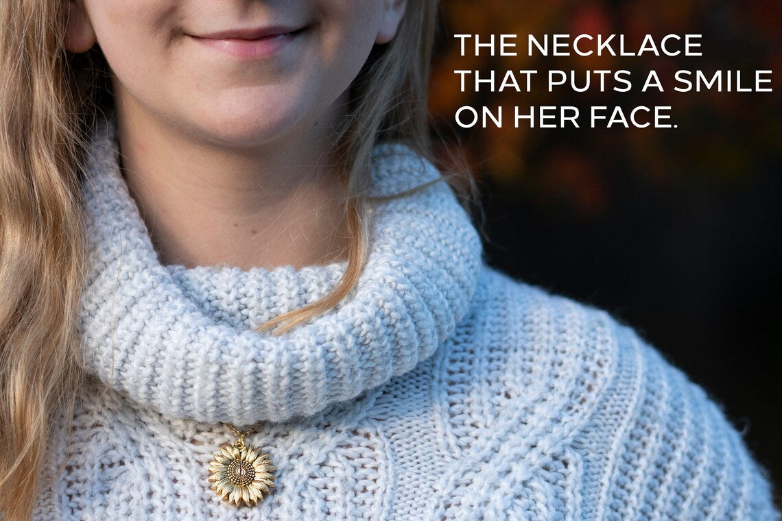 litzzy Sunflower Necklace - You Are My Sunshine - To My Soulmate, Gift For Soulmate Jewelry   