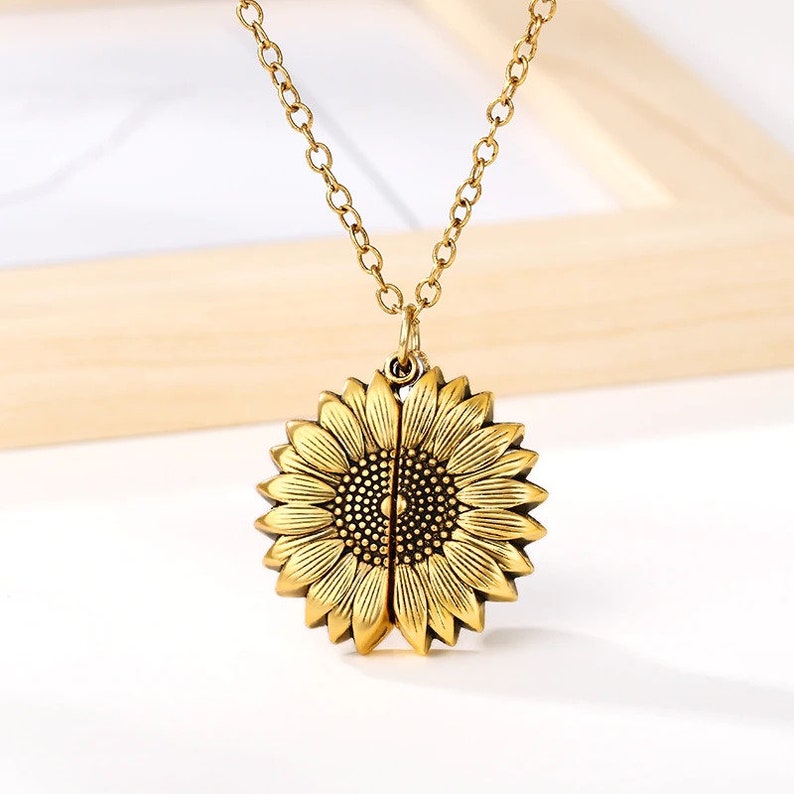 litzzy Sunflower Necklace - You Are My Sunshine - To My Soulmate, Gift For Soulmate Jewelry   