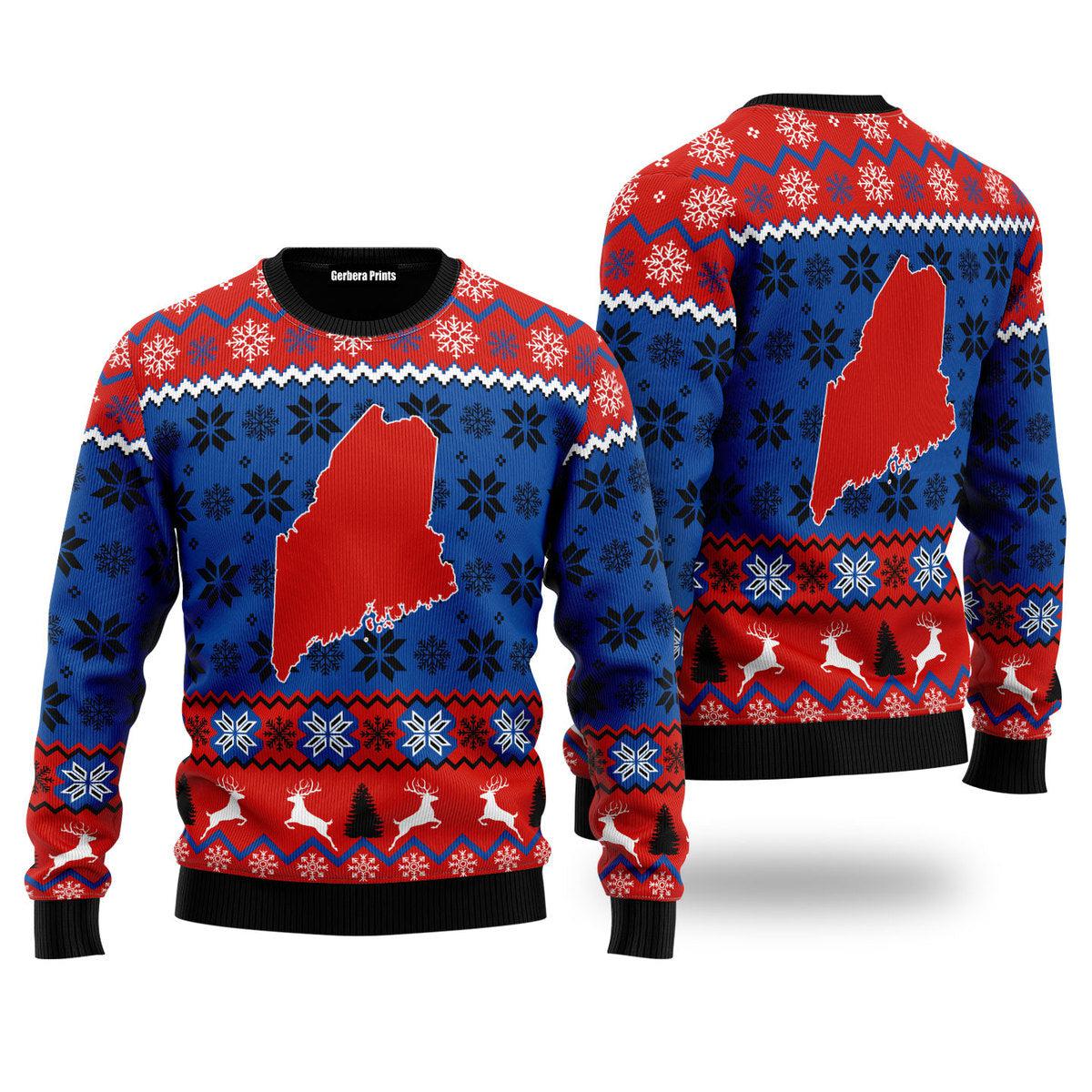 litzzy Sweet Home Maine Ugly Christmas Sweater | For Men & Women | Adult | US4440 - Ugly Sweater Gift For Lover sweater S Colorful 
