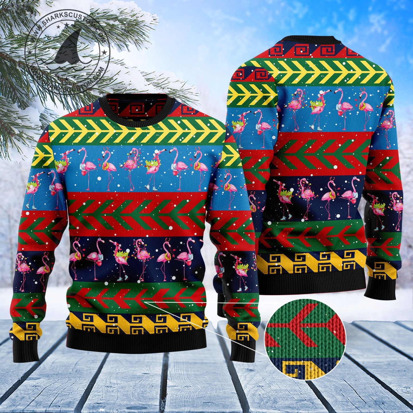 litzzy Flamingo Christmas Pattern T1310 Ugly Christmas Sweater -  Best Gift For Christmas, Noel Malalan - Christmas Signature sweater   