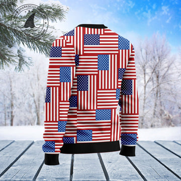 litzzy Eagle USA Flag T1310 Ugly Christmas Sweater -  Best Gift For Christmas, Noel Malalan - Christmas Signature sweater   
