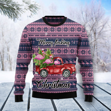 litzzy Flamingo Merry Flocking Christmas T1711 Ugly Christmas Sweater -  Best Gift For Christmas, Noel Malalan - Christmas Signature sweater   