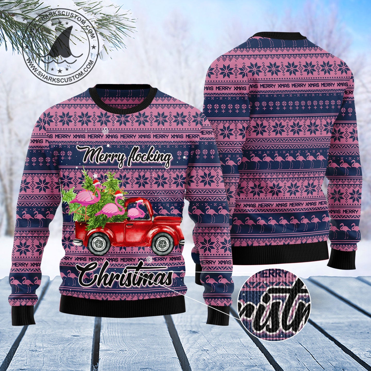 litzzy Flamingo Merry Flocking Christmas T1711 Ugly Christmas Sweater -  Best Gift For Christmas, Noel Malalan - Christmas Signature sweater   