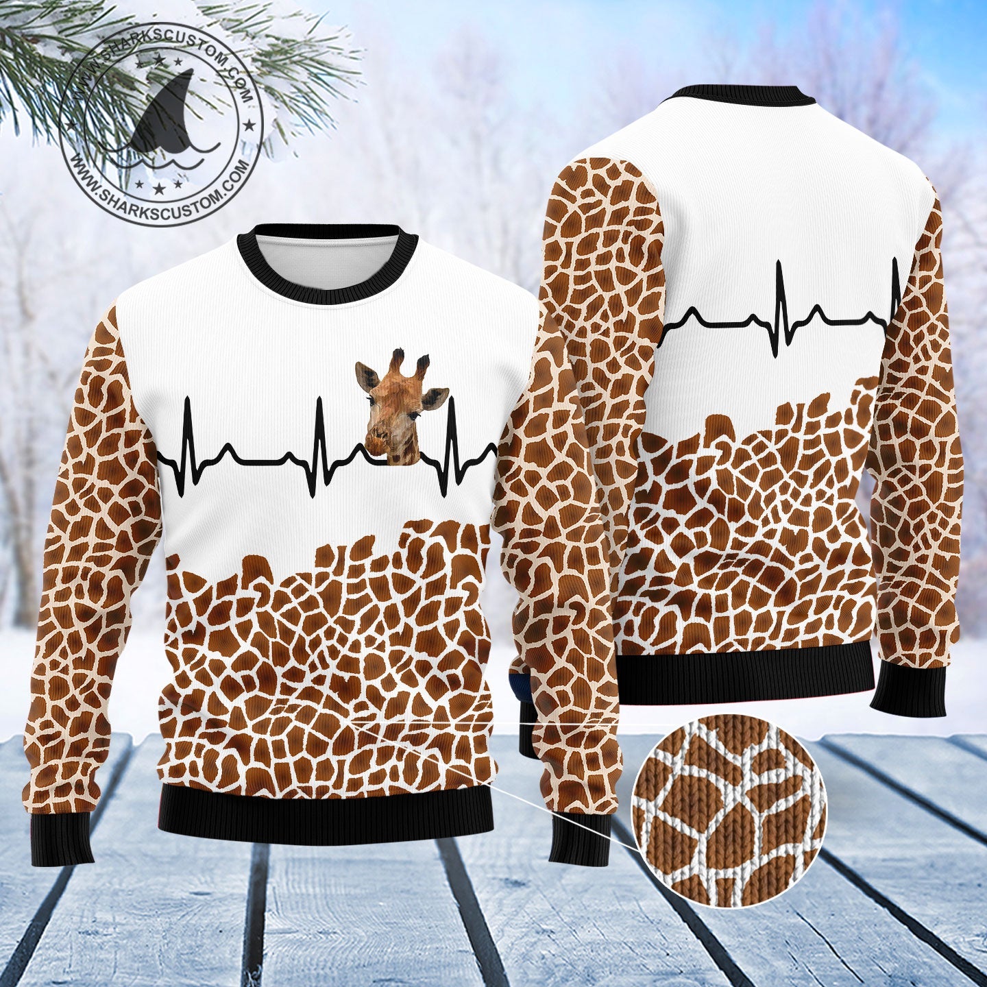 litzzy Giraffe Heart T2011 Ugly Christmas Sweater -  Best Gift For Christmas, Noel Malalan - Christmas Signature sweater   
