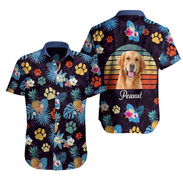 litzzy Custom Vintage Tropical Dog - Hawaiian Shirt Personalizedwitch For Dog Lover Hawaii Shirt   