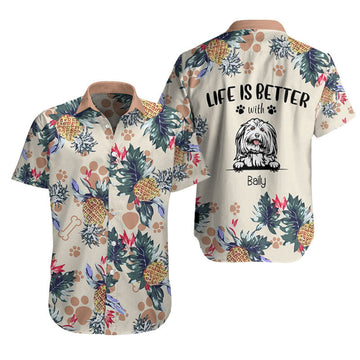 litzzy Custom Life Is Better With Dog - Hawaiian Shirt Personalizedwitch For Dog Lover Hawaii Shirt   