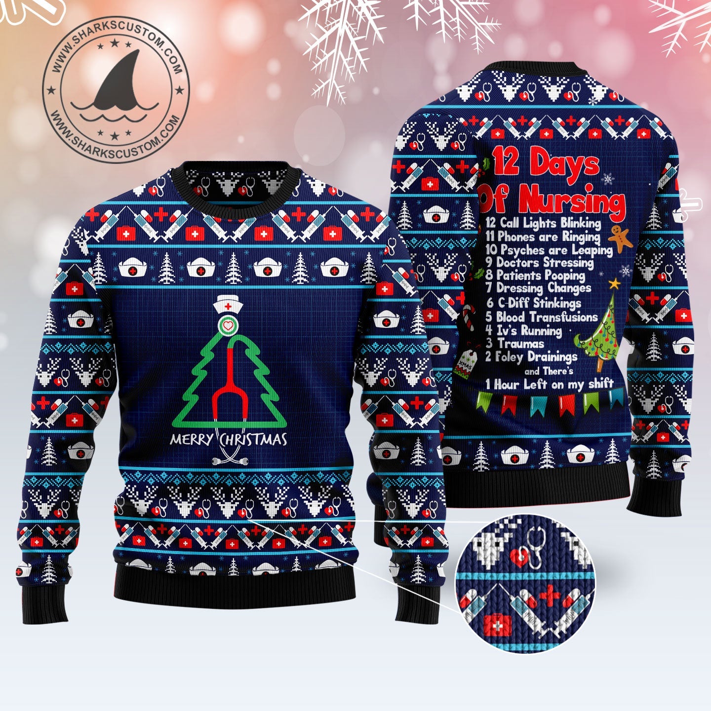 litzzy Nurse Christmas Tree T2310 Ugly Christmas Sweater unisex womens & mens, couples matching, friends, funny family ugly christmas holiday sweater gifts (plus size available) -  Best Gift For Christmas, Noel Malalan - Christmas Signature sweater   