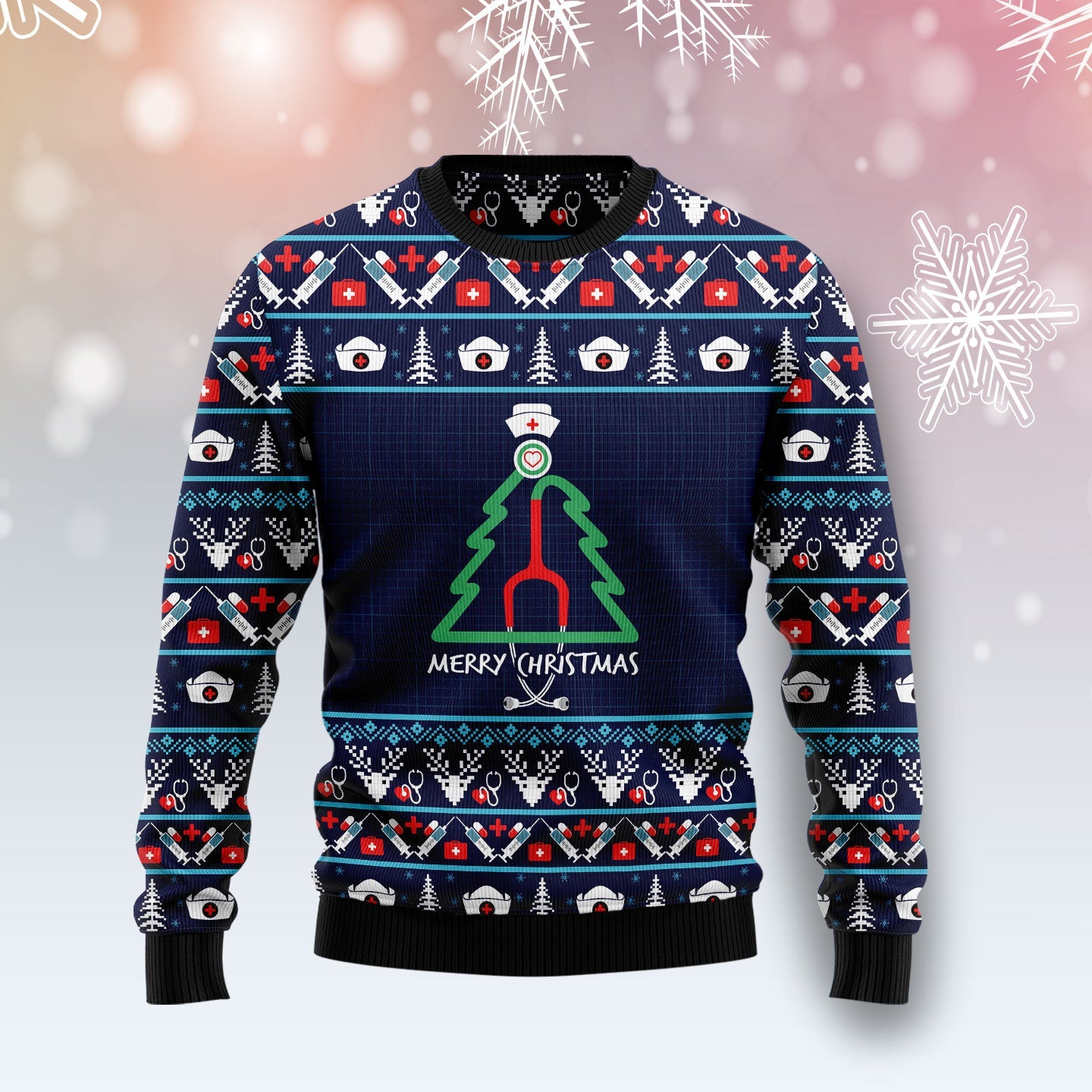litzzy Nurse Christmas Tree T2310 Ugly Christmas Sweater unisex womens & mens, couples matching, friends, funny family ugly christmas holiday sweater gifts (plus size available) -  Best Gift For Christmas, Noel Malalan - Christmas Signature sweater   