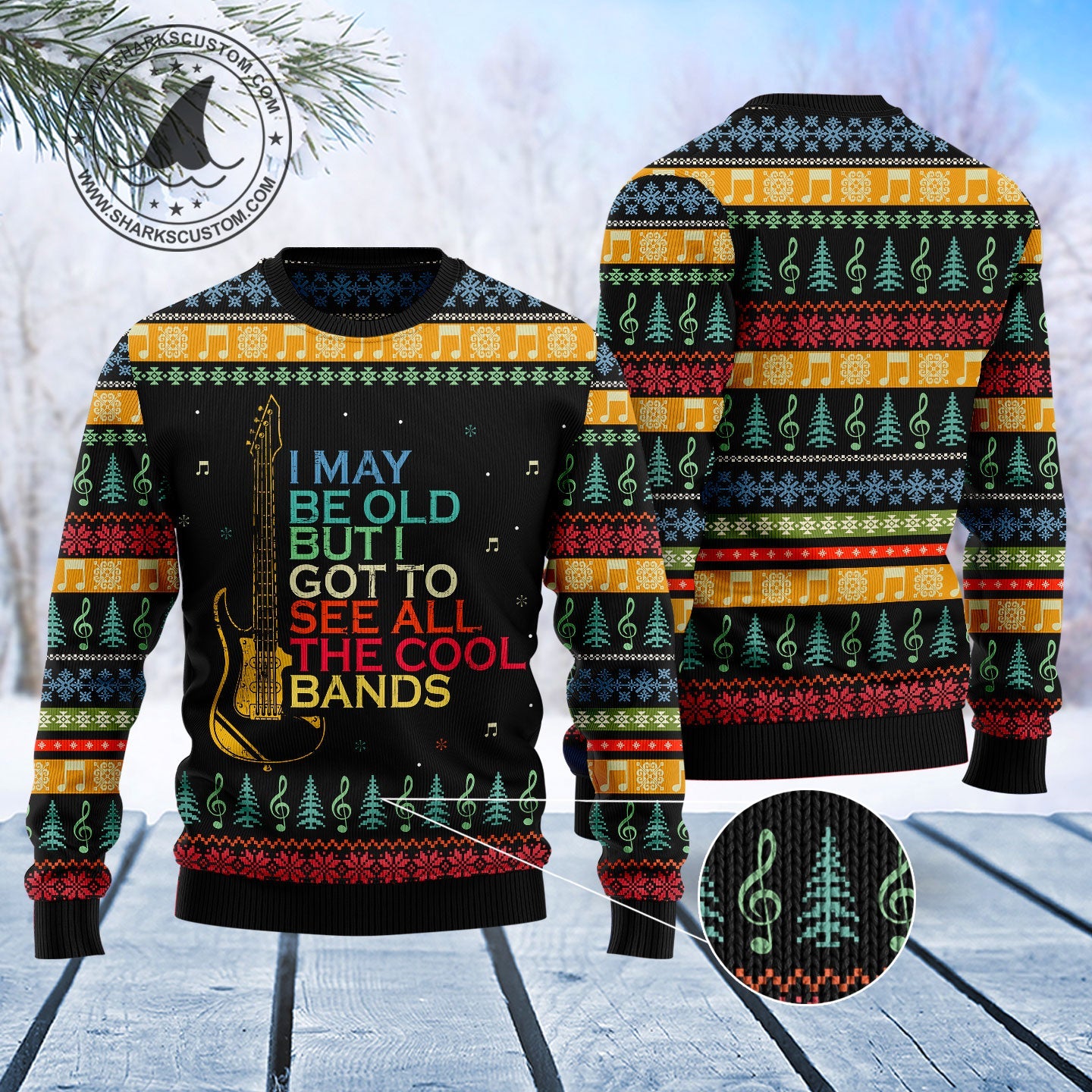 litzzy Guitar Old Vintage T2610 Ugly Christmas Sweater -  Best Gift For Christmas, Noel Malalan - Christmas Signature sweater   