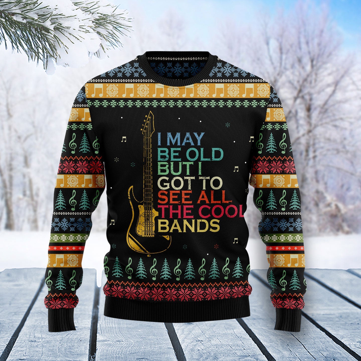 litzzy Guitar Old Vintage T2610 Ugly Christmas Sweater -  Best Gift For Christmas, Noel Malalan - Christmas Signature sweater   