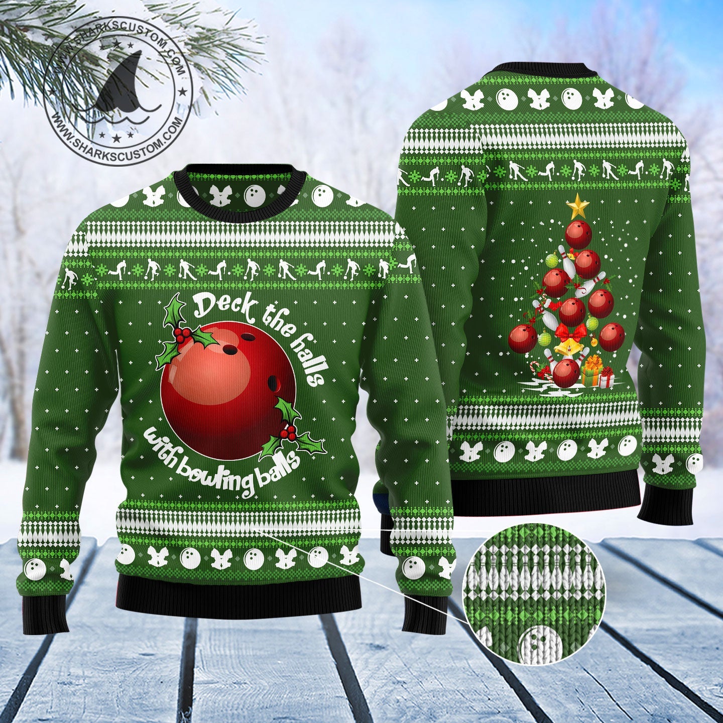 litzzy Bowling Ball Christmas T0211 Ugly Christmas Sweater -  Best Gift For Christmas, Noel Malalan - Christmas Signature sweater   