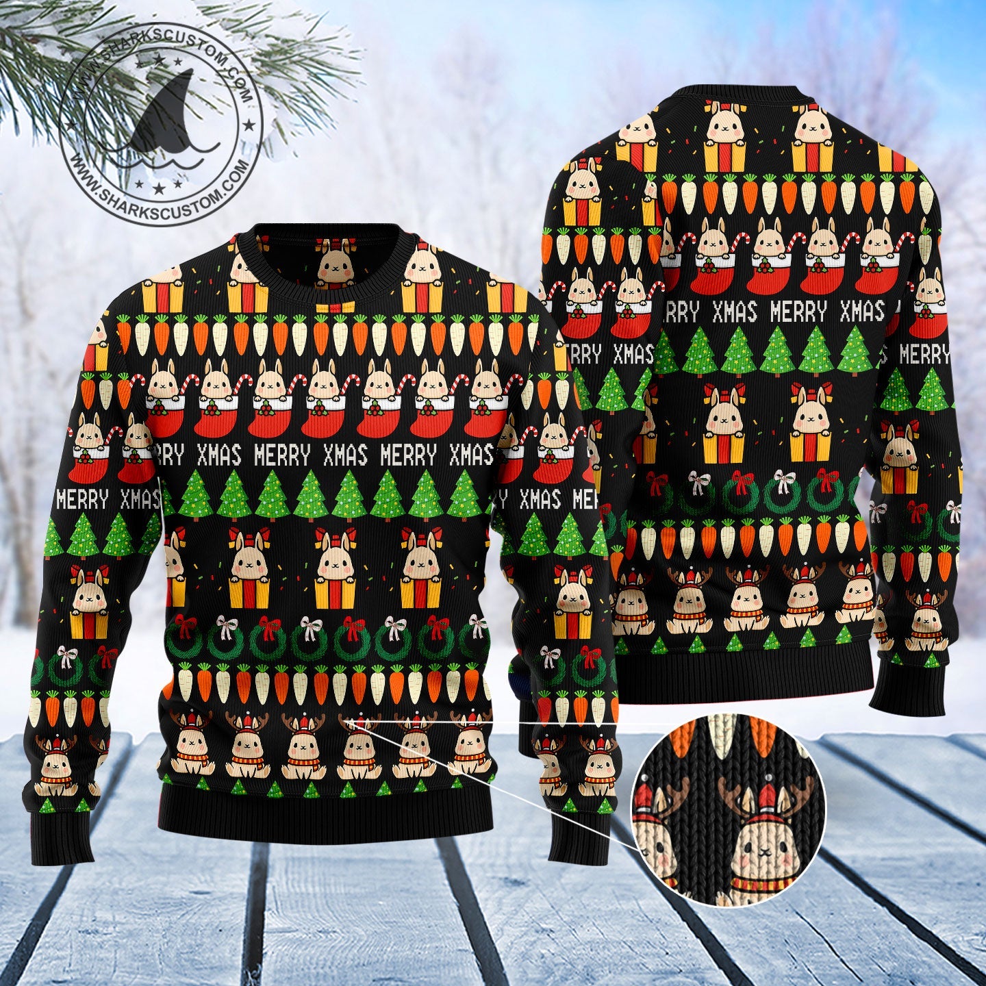 litzzy Rabbit Christmas Symbols T2810 Ugly Christmas Sweater -  Best Gift For Christmas, Noel Malalan - Christmas Signature sweater   