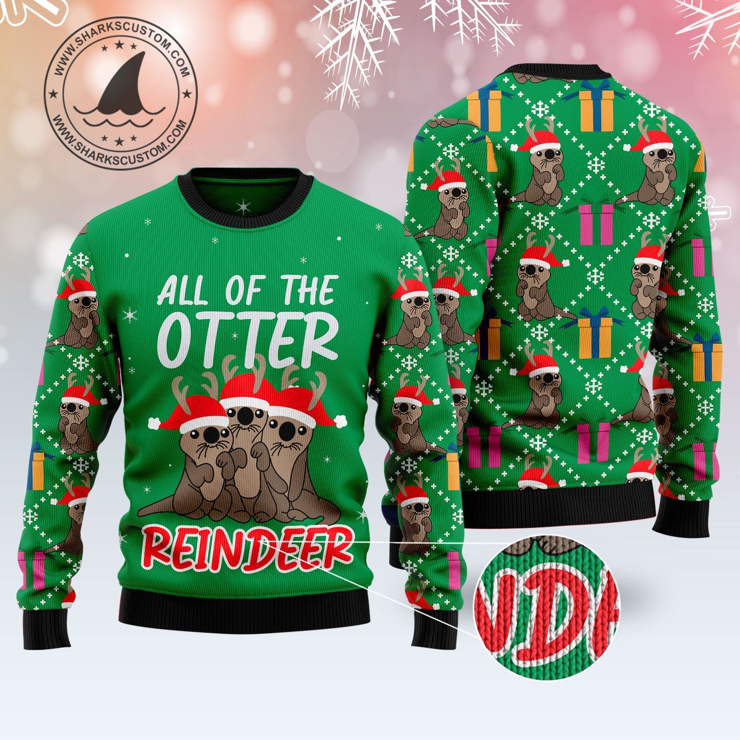 litzzy Otter Reindeer T2810 Ugly Christmas Sweater -  Best Gift For Christmas, Noel Malalan - Christmas Signature sweater   