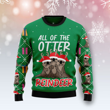 litzzy Otter Reindeer T2810 Ugly Christmas Sweater -  Best Gift For Christmas, Noel Malalan - Christmas Signature sweater   