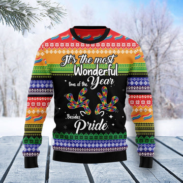 litzzy LGBT Beside Pride T0411 Ugly Christmas Sweater -  Best Gift For Christmas, Noel Malalan - Christmas Signature sweater   